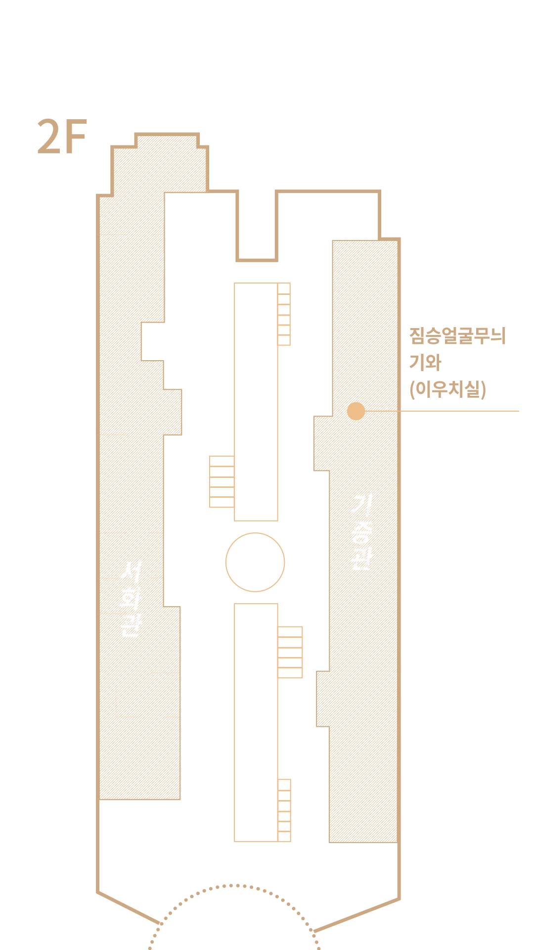 팝업이미지 - 짐승얼굴무늬 기와, 통일신라 7세기 2층 위치 지도